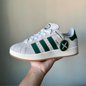 Adidas Campus 00s Crystal White Dark Green